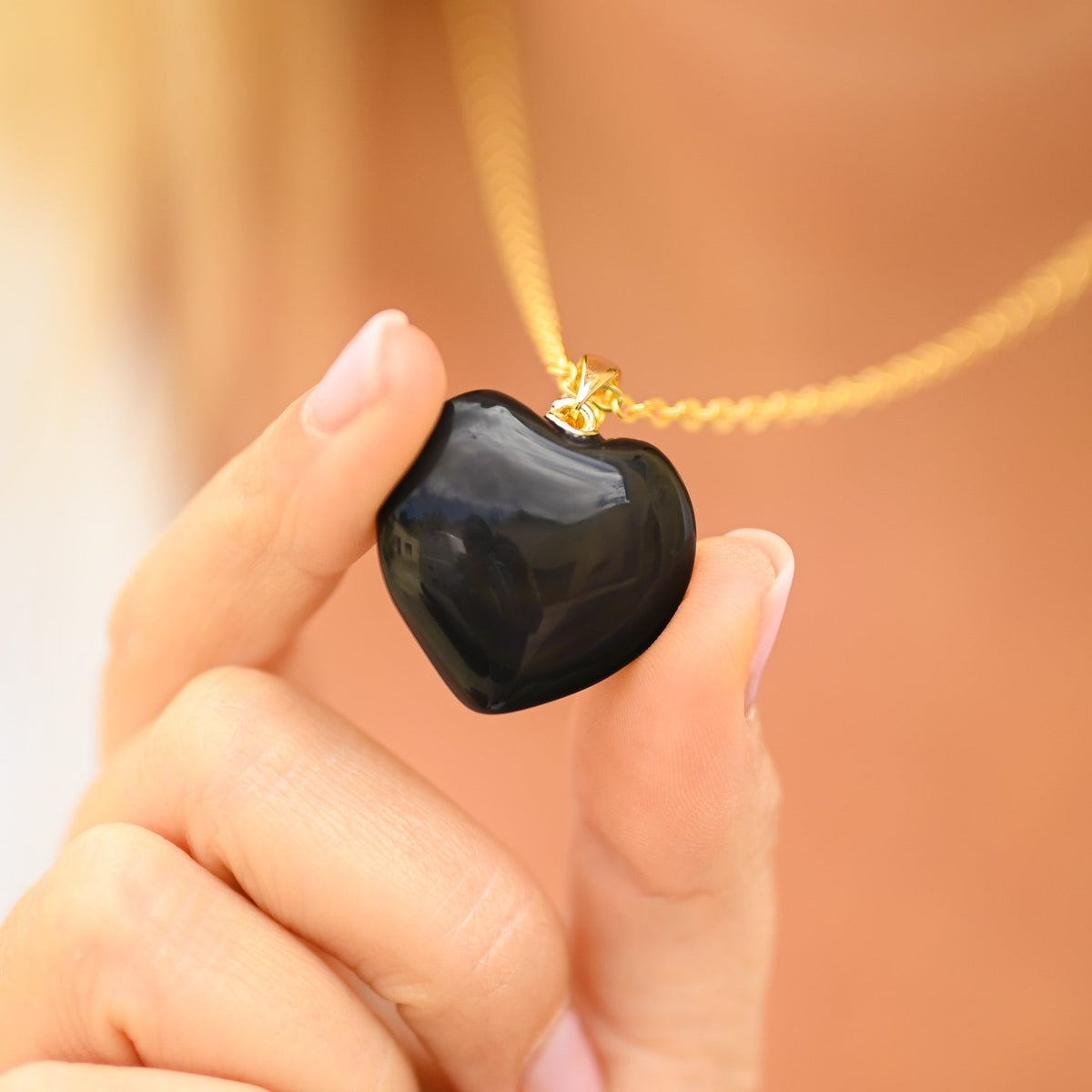 Pendentif Obsidienne Oeil Céleste ’Coeur’