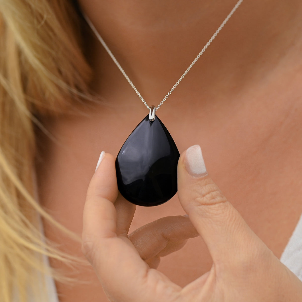 Pendentif Obsidienne Oeil Céleste ’Goutte’