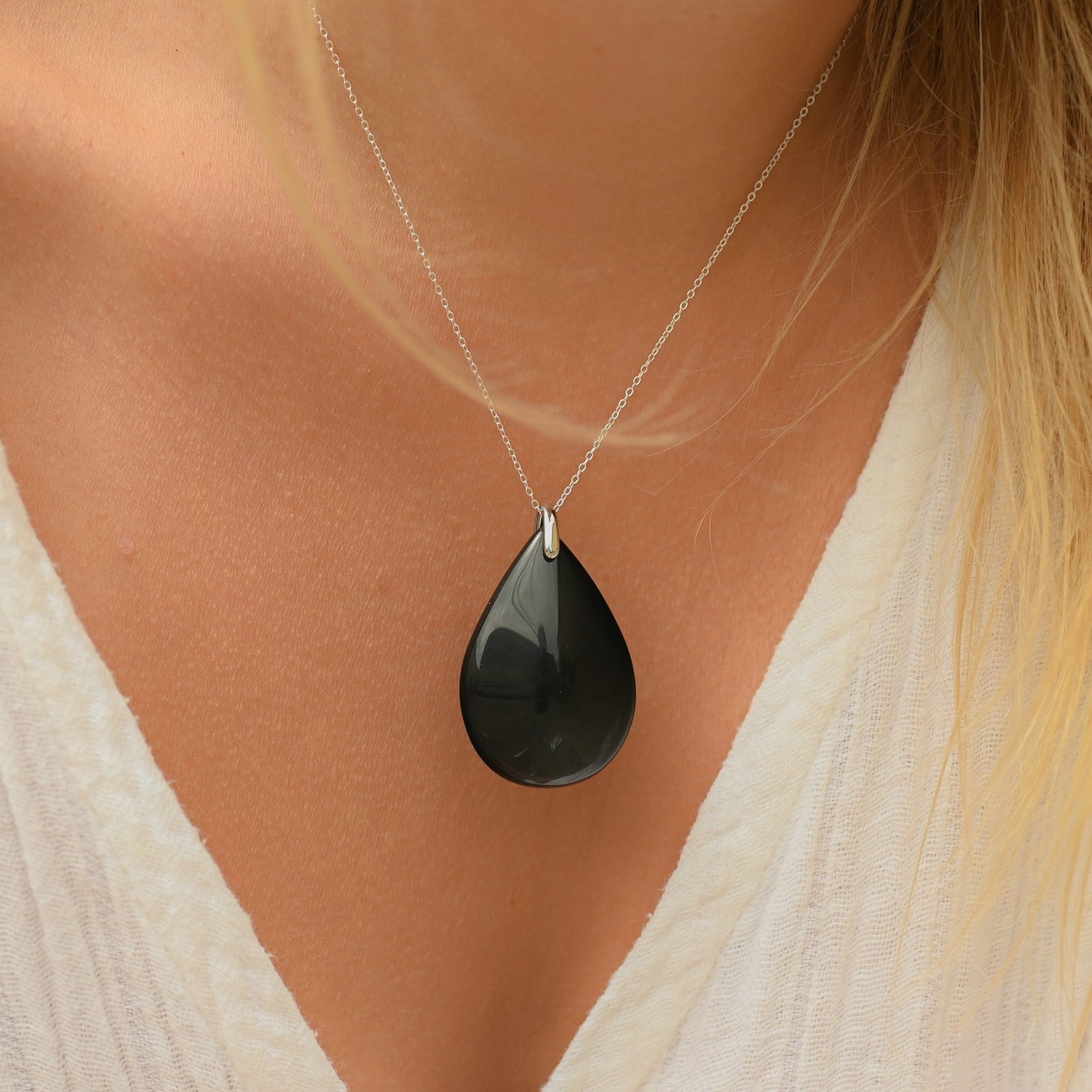 Pendentif Obsidienne Oeil Céleste ’Goutte’