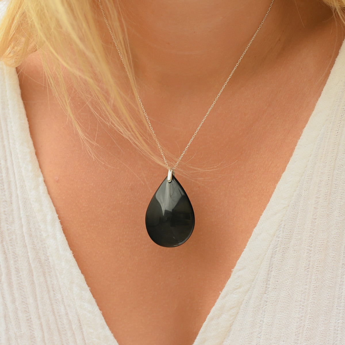 Pendentif Obsidienne Oeil Céleste ’Goutte’