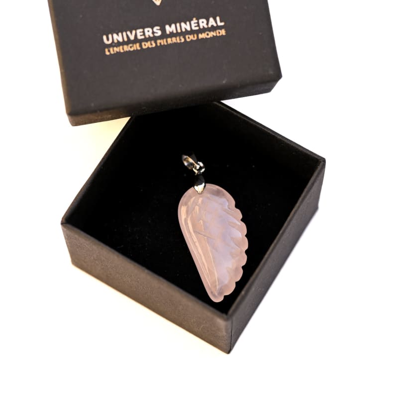 Pendentif Quartz Rose Aile d’ange | universmineral