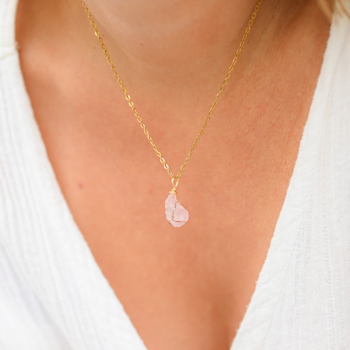 Pendentif Quartz Rose brut