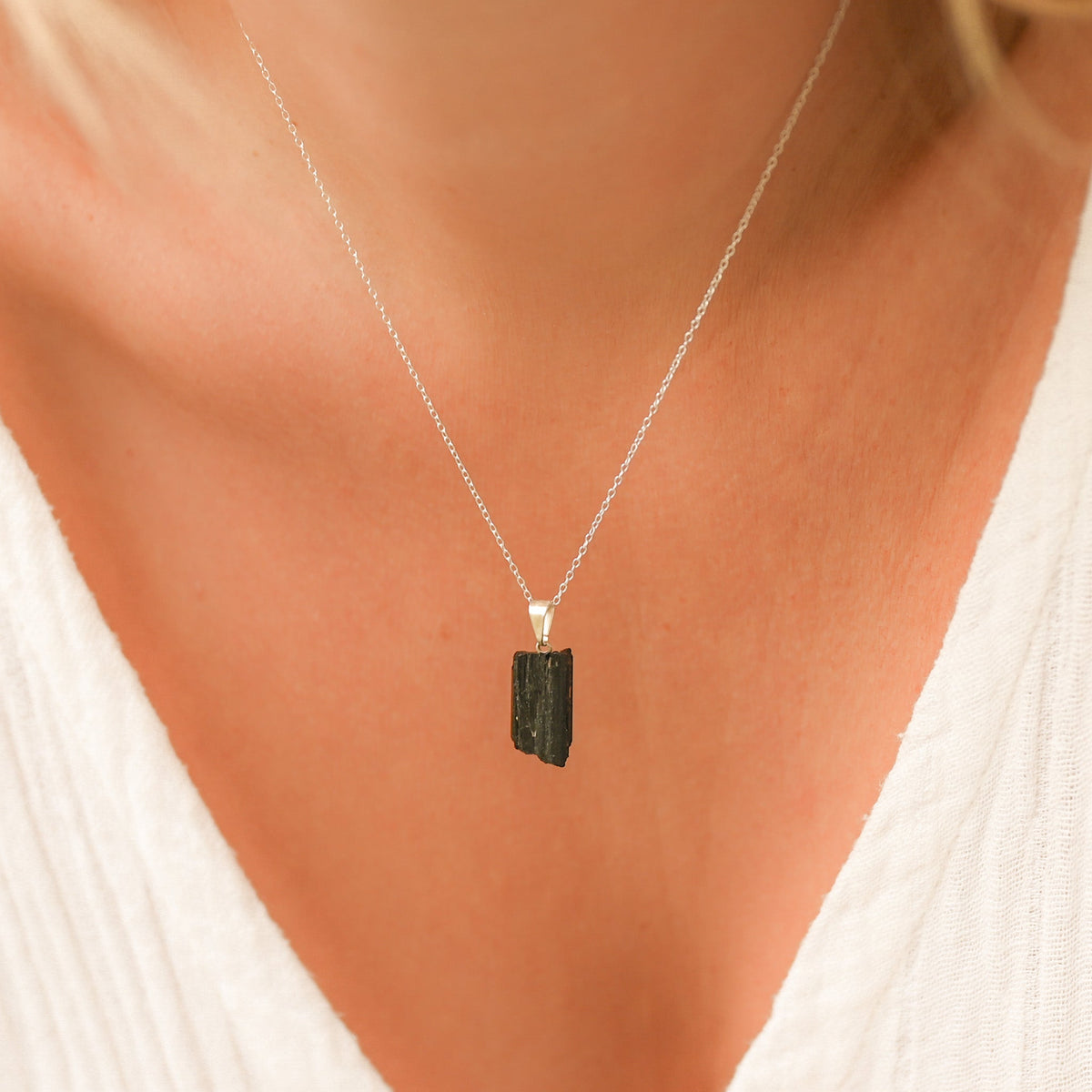 Pendentif Tourmaline noire brute
