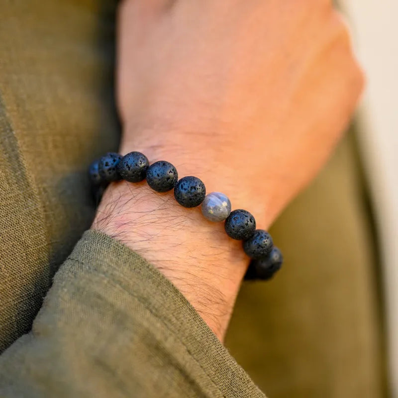 Pierre de Lune Bracelet Homme | Univers Minéral