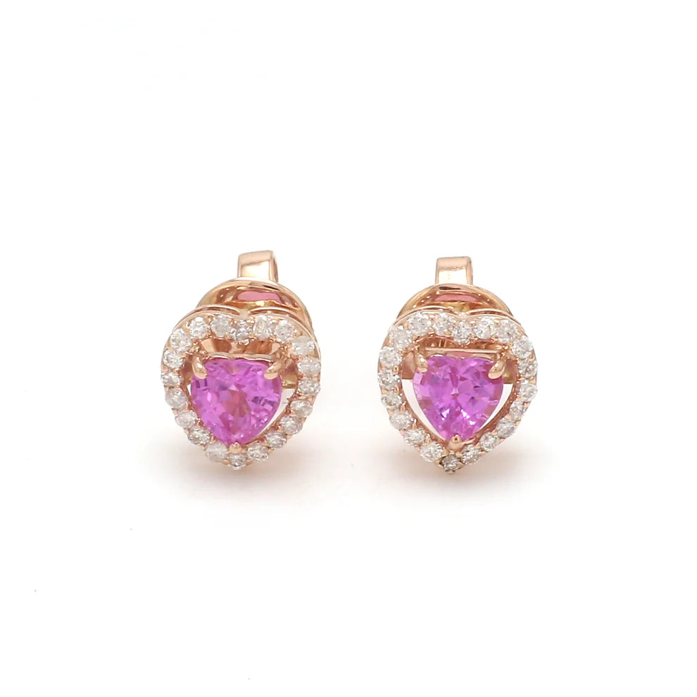 Boucles d'oreilles Saphir Rose