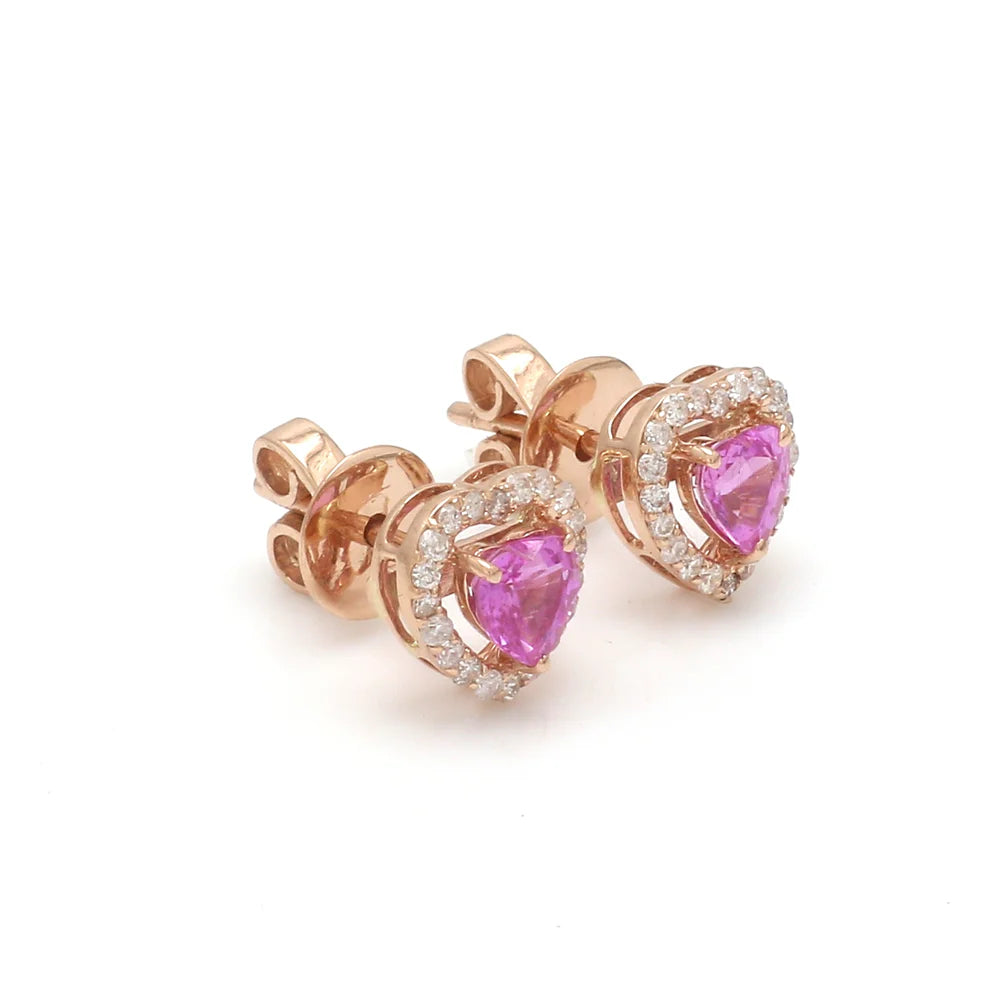 Boucles d'oreilles Saphir Rose