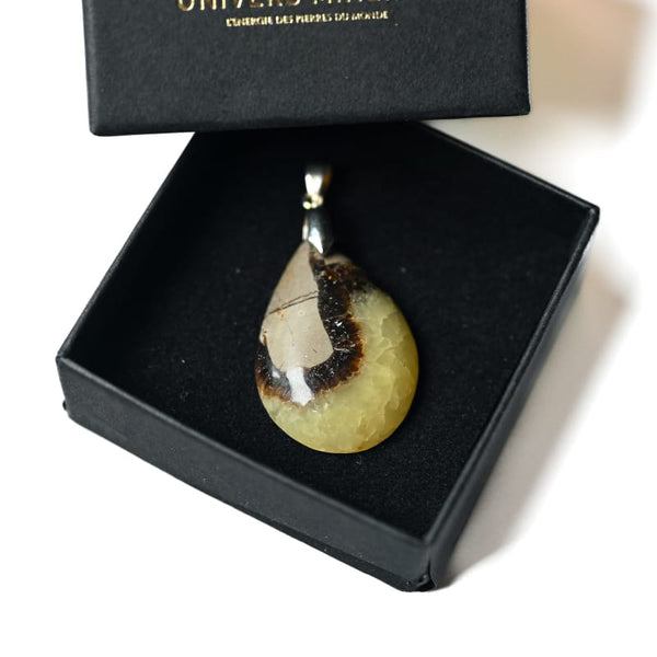 Pendentif Pierre Naturelle Septaria 77 Carats - Cabochon De Madagascar - Neuf Avec étiquettes