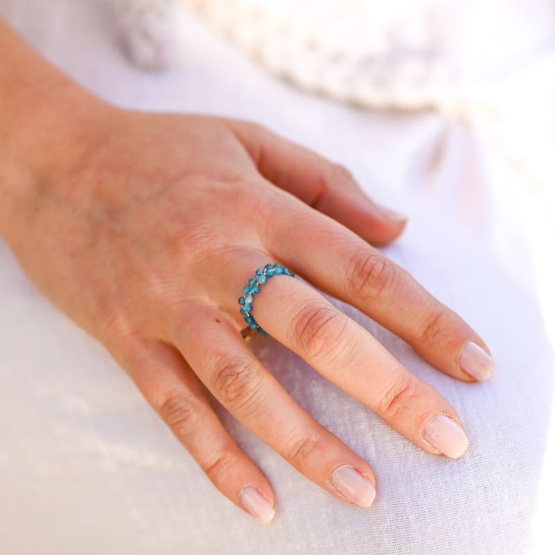 Apatite Bleue Bague | Univers Minéral