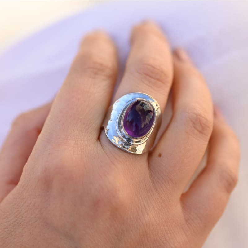 Bague Argent Am thyste Univers Min ral