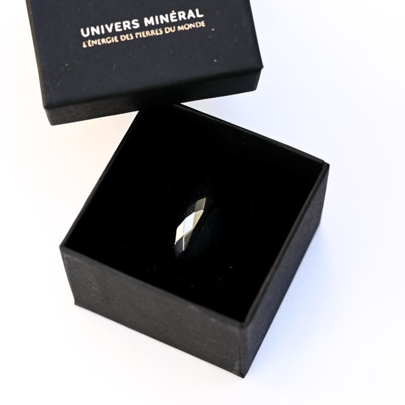 Bague En Hématite Magnétique Pour Homme Et Femme - Pierre Noire Lisse En Forme De Dôme - Acier Titane, Tailles 7 à 13