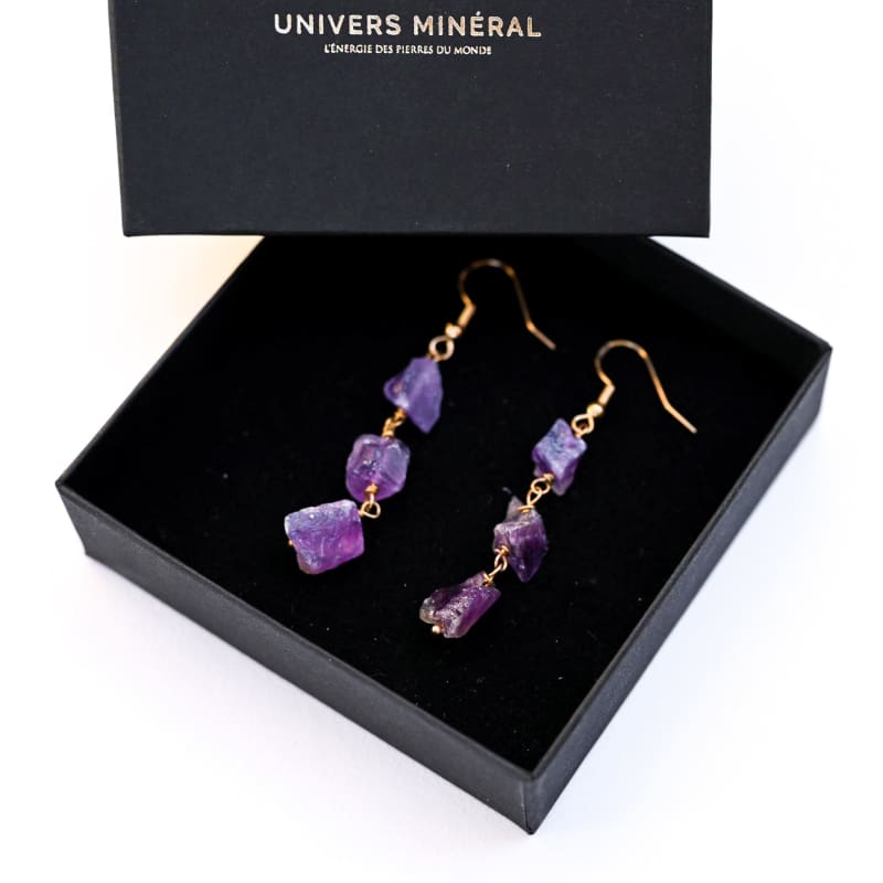 Boucle d’Oreille en Améthyste | Univers Minéral
