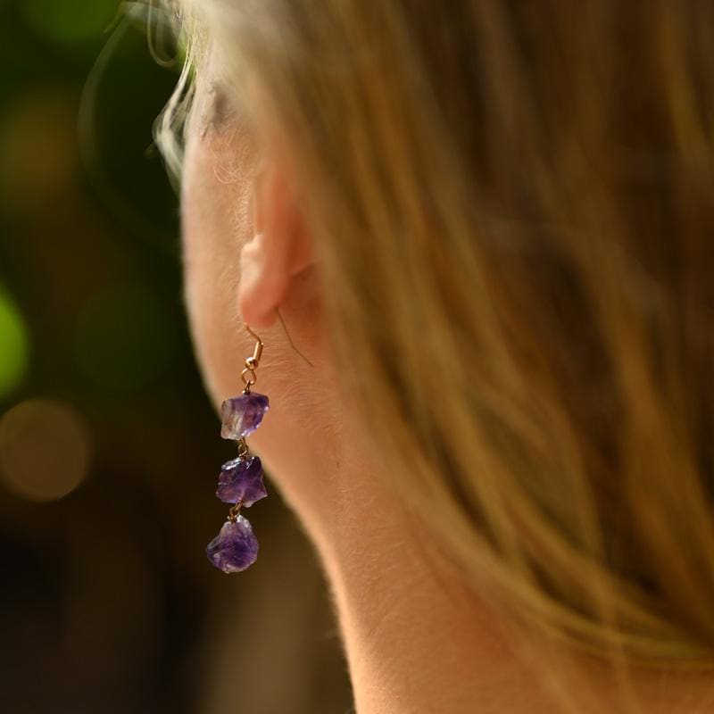 Boucle d’Oreille Améthyste | Univers Minéral