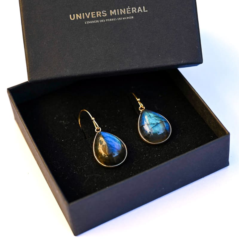 Boucle d’oreille Labradorite Goutte | Univers Minéral