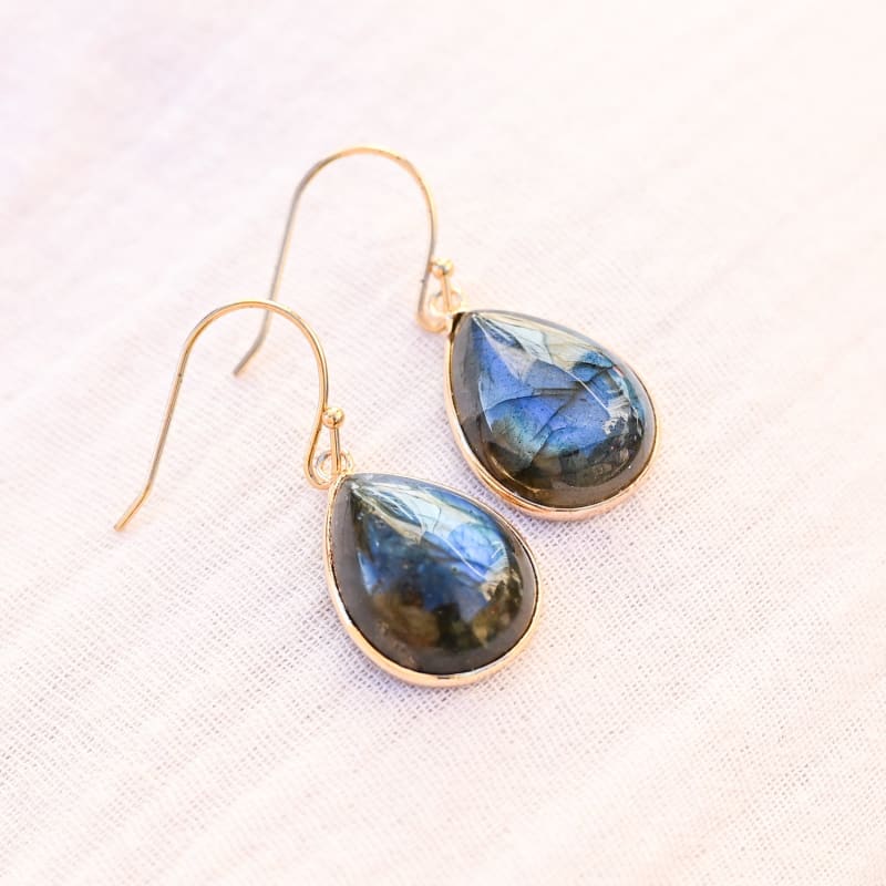 Boucle d’oreille Labradorite Goutte | Univers Minéral