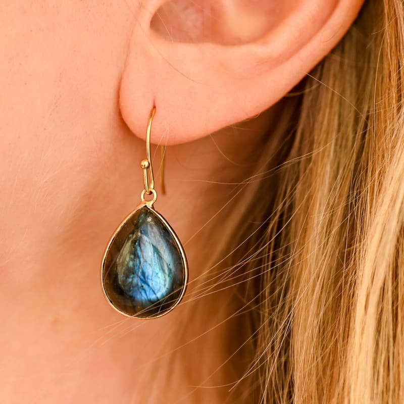 Boucle d’oreille Labradorite Goutte | Univers Minéral