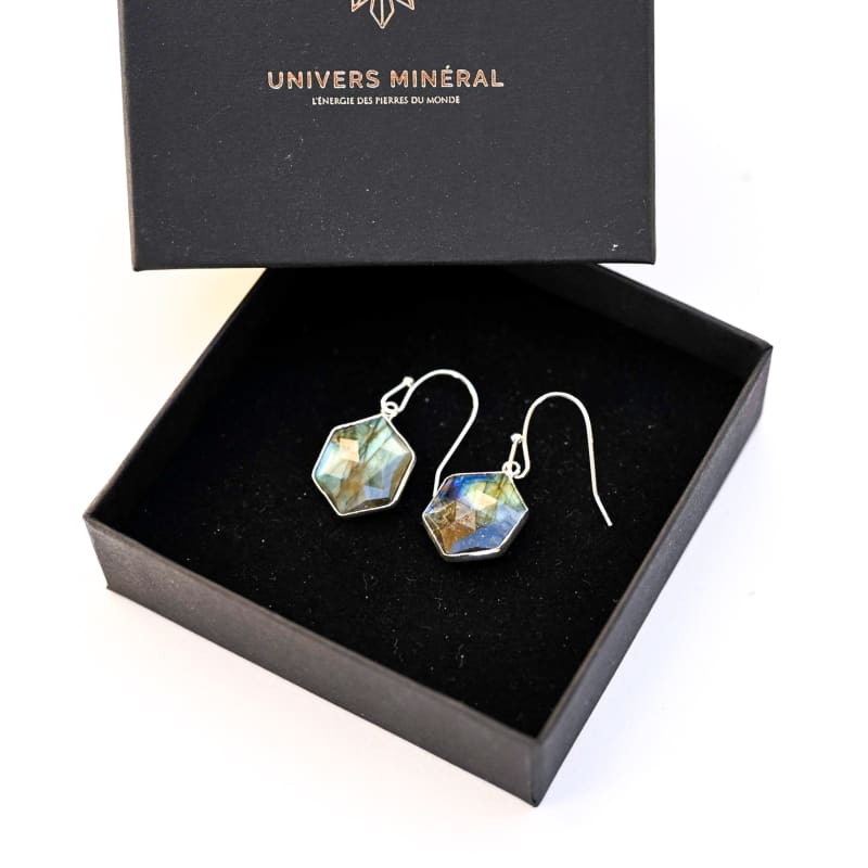 Boucle d’oreille Labradorite Sacrée | Univers Minéral