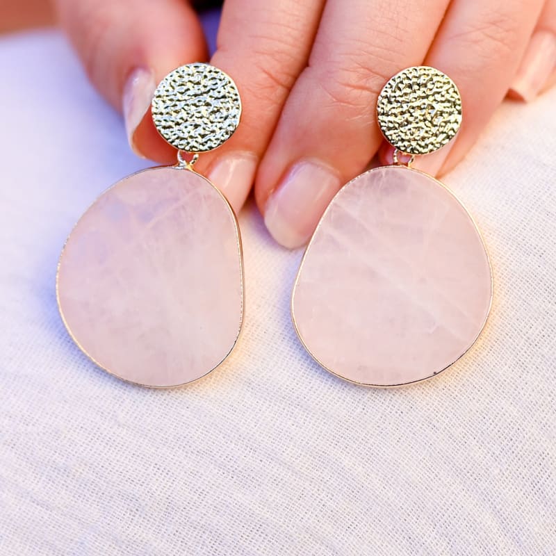 Boucle d’Oreille Quartz Rose Energie | Univers Minéral