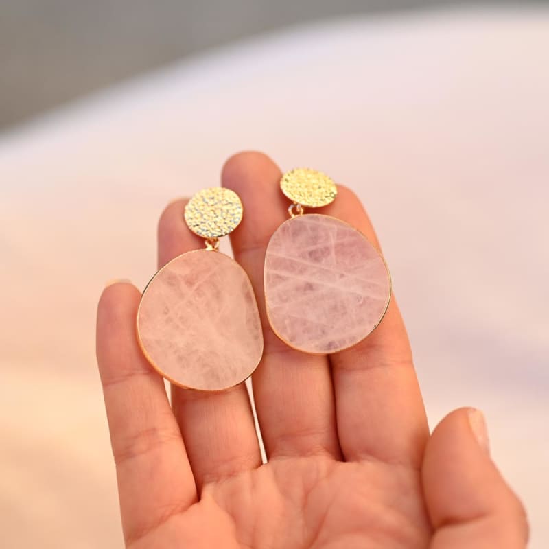 Boucle d’Oreille Quartz Rose Energie | Univers Minéral