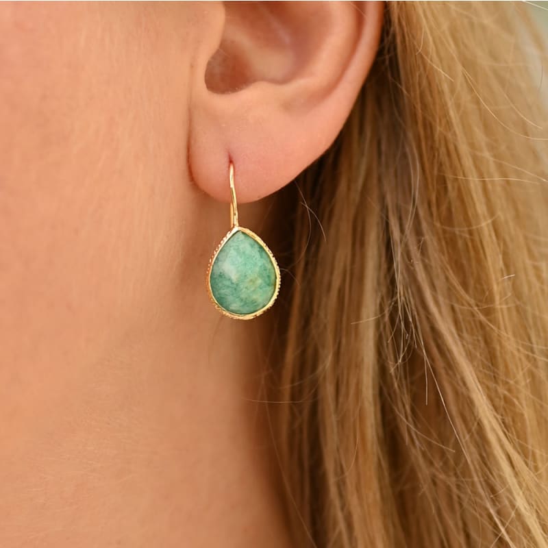 Boucles d’oreilles Amazonite Goutte | Univers Minéral