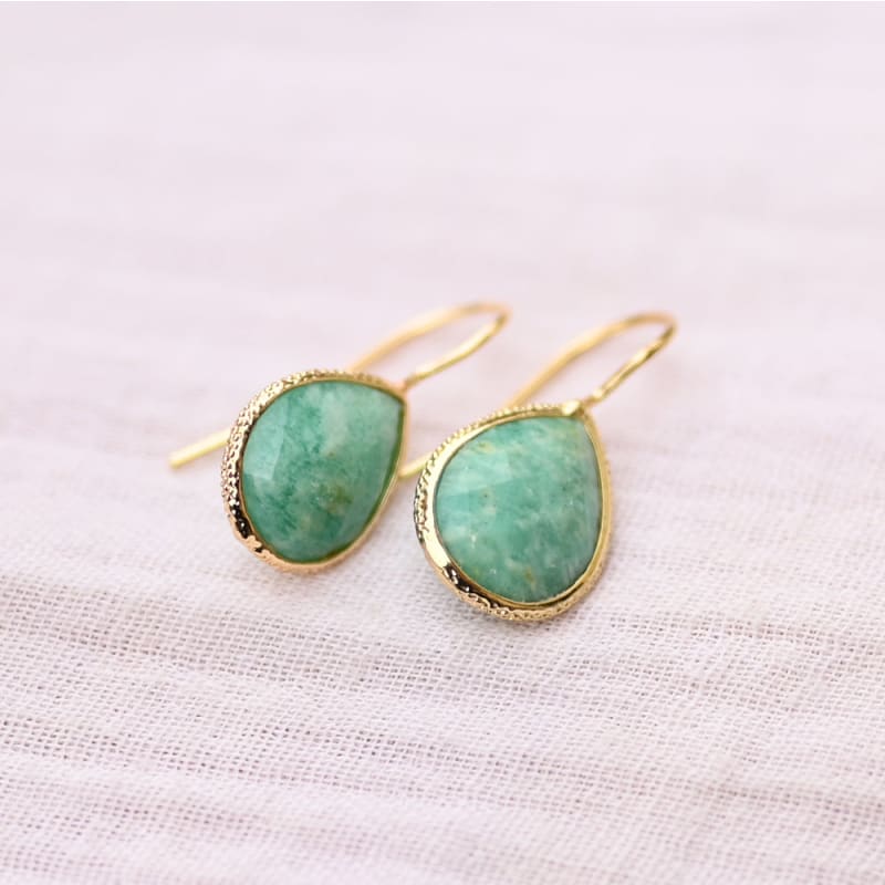 Boucles d’oreilles Amazonite Goutte | Univers Minéral