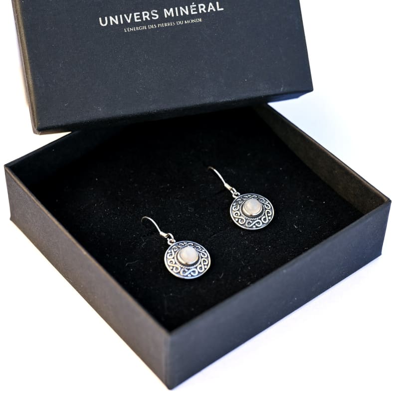 Boucles d’oreilles argent pierre de lune | Univers Minéral