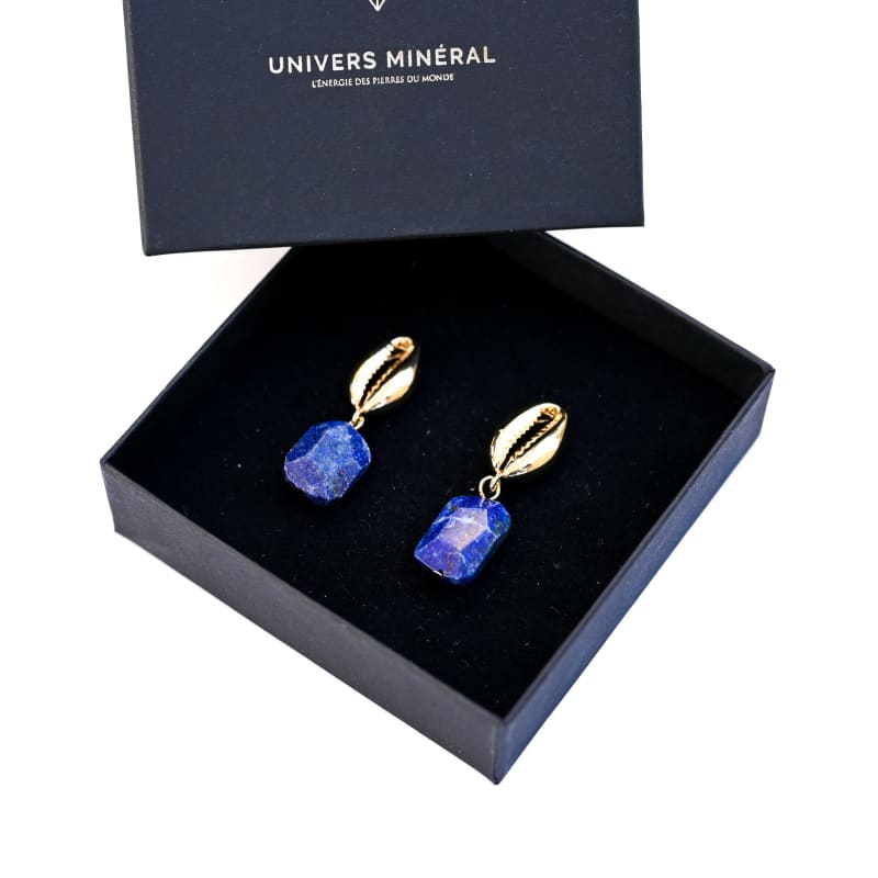 Boucles d’oreilles Lapis Lazuli Coquillage | Univers Minéral