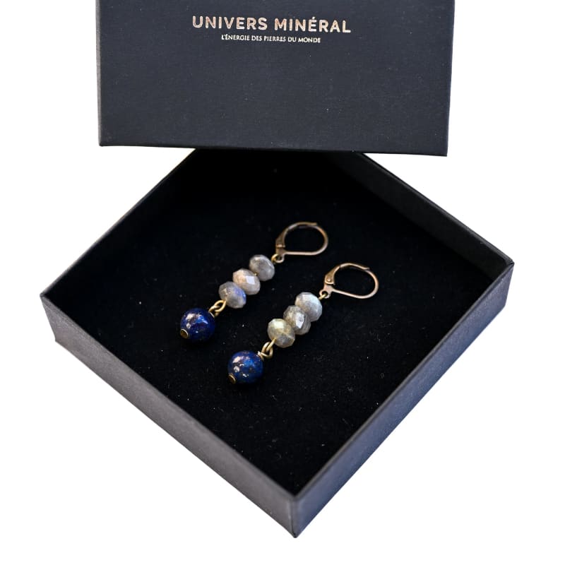 Boucles d’oreilles Lapis Lazuli et Labradorite | Univers 