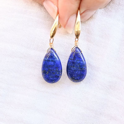 Boucles d’oreilles Lapis Lazuli Goutte | Univers Minéral