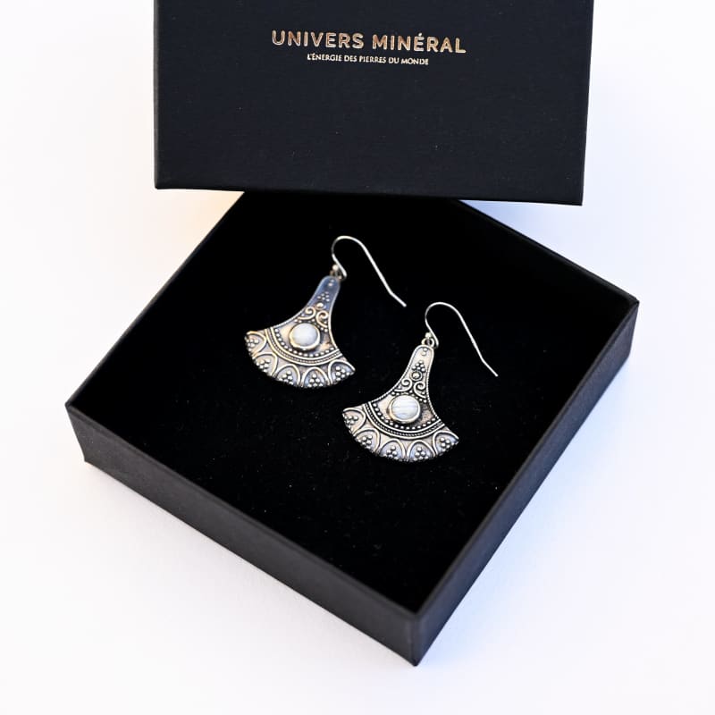 Boucles d’oreilles Pierre de Lune Maya | Univers Minéral