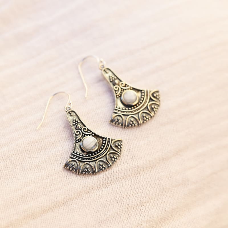 Boucles d’oreilles Pierre de Lune Maya | Univers Minéral