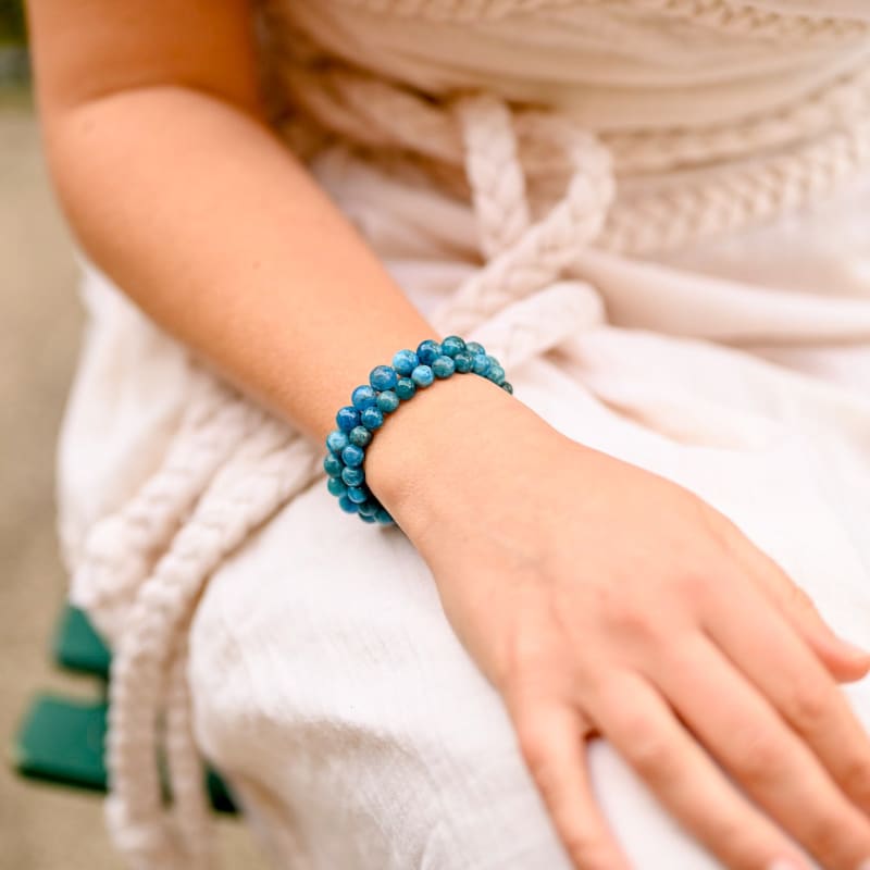 Bracelet apatite bleue 06mm -
