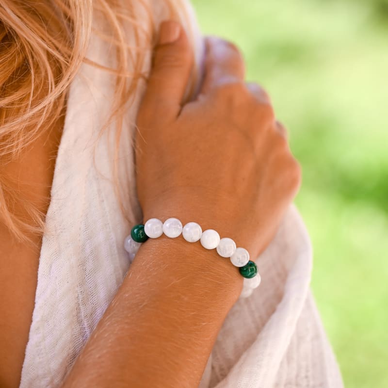 Bracelet Pierre De Lune 8mm - Perles Polies - Sans Fermoir - Neuf Avec étiquettes