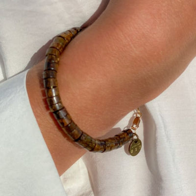 Bracelet Heishi en jaspe brun Gardien des Andes | Univers
