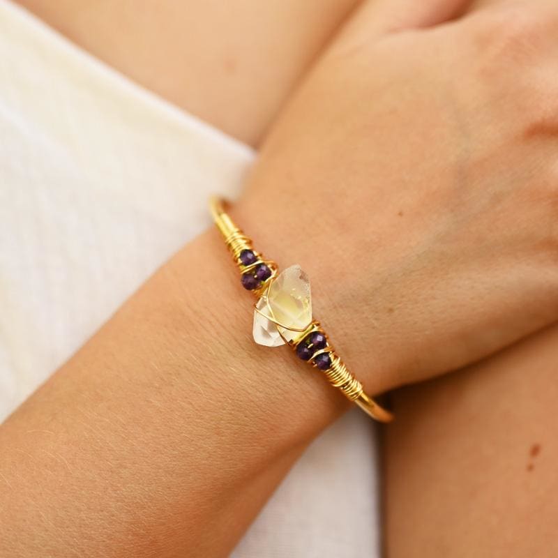 Bracelet Intuitive - Cristal de roche et Améthyste | 