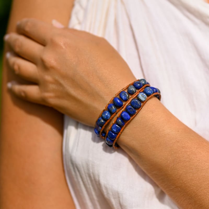 Bracelet lapis Lazuli Bohème style | Univers Minéral