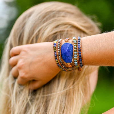 Bracelet lapis Lazuli Bohème | Univers Minéral