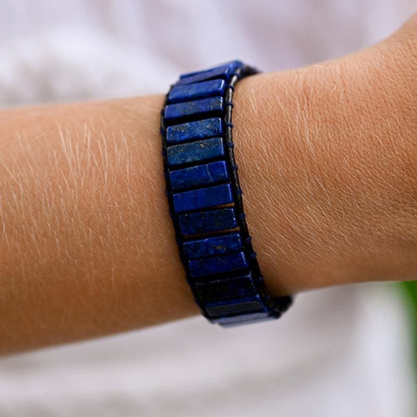 Bracelet En Argent 925 Avec Lapis Lazuli Et Corail - Cabochons - XXe Siècle - Occasion