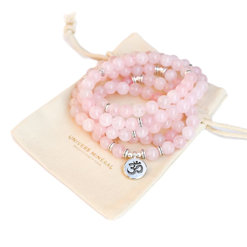 Bracelet Mala Quartz Rose Ohm | Univers Minéral