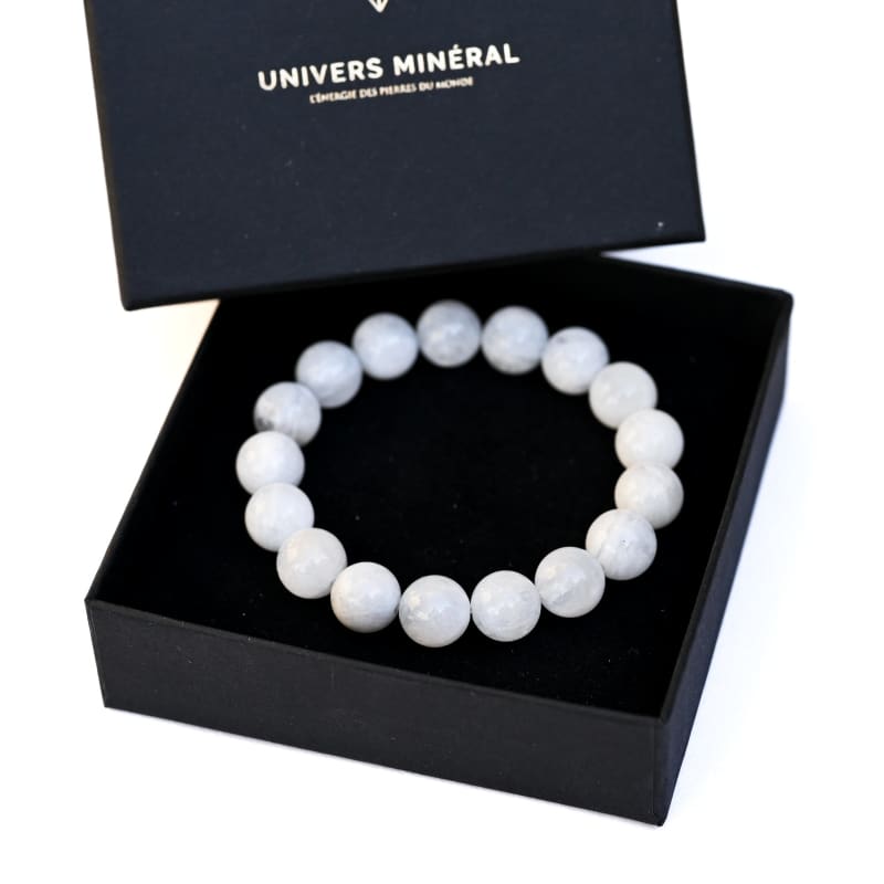 Bracelet Pierre de Lune blanche 10mm | Univers Minéral