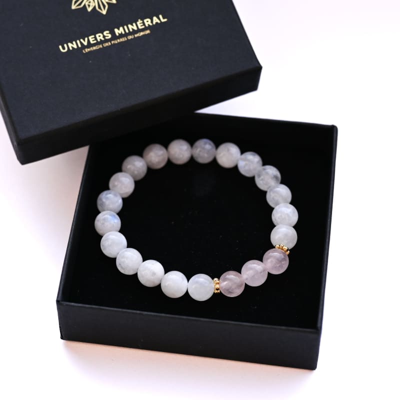 Bracelet Pierre de Lune et Quartz Rose | Univers Minéral