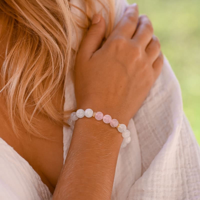 Bracelet Pierre de Lune et Quartz Rose | Univers Minéral