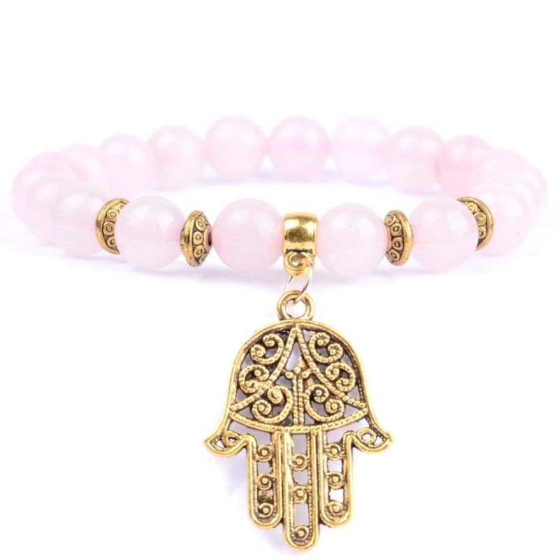 Bracelet Quartz Rose Porte bonheur | universmineral