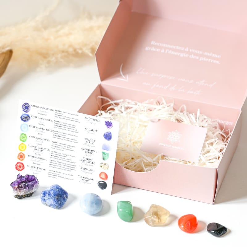 Coffret Lithothérapie 7 Chakras | Univers Minéral