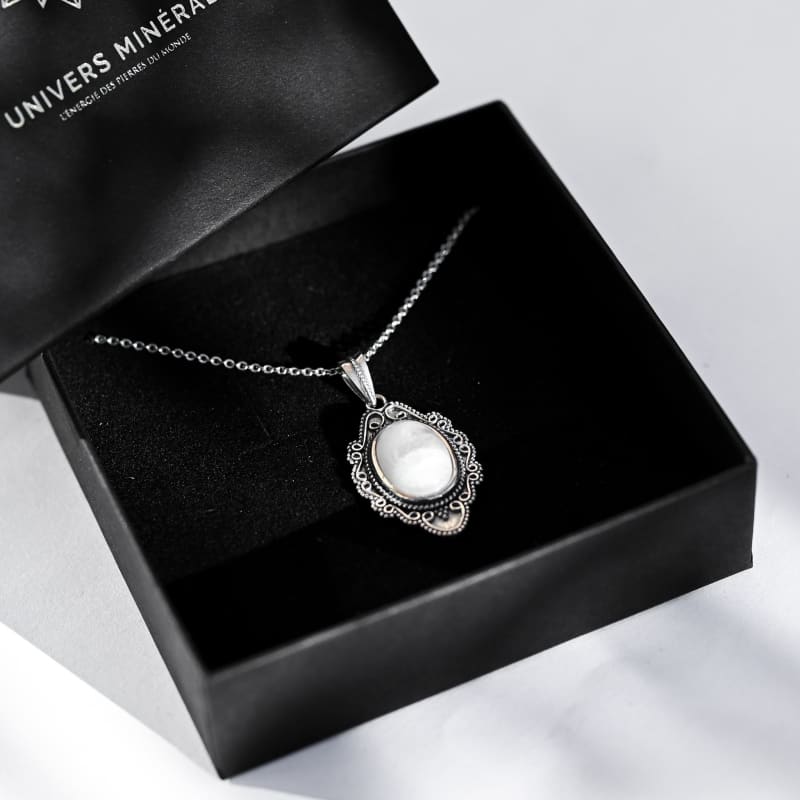 Collier Argent Pierre de lune | Univers Minéral