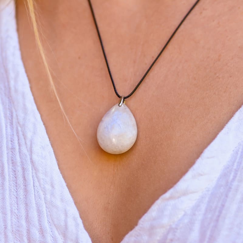 collier pierre de lune bleu