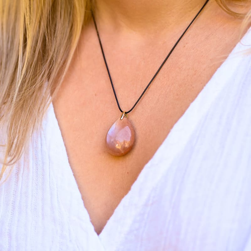 Collier Pierre de Lune Orange | Univers Minéral