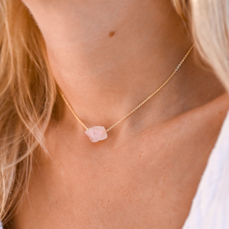 Collier Quartz Rose Brut | Univers Minéral