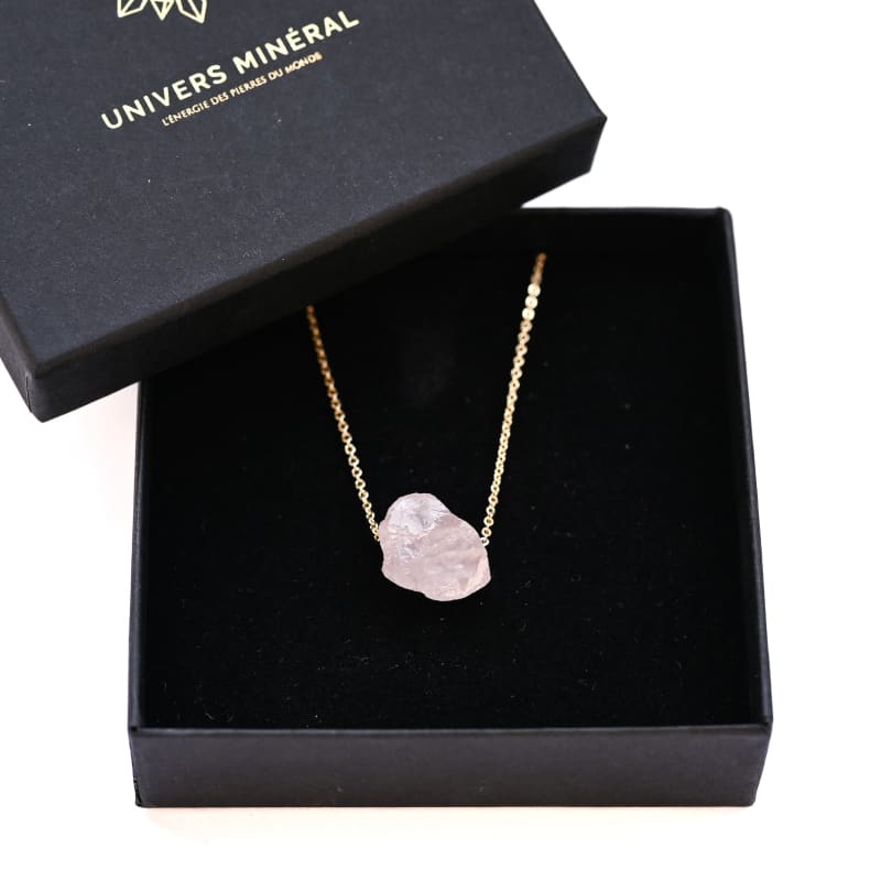 Collier Quartz Rose Brut | Univers Minéral