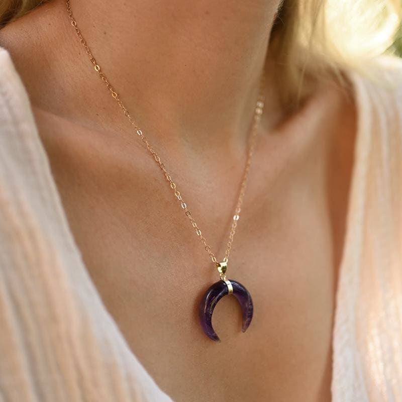 Collier Pendentif Style Edwardien Avec Améthyste, Pierre De Lune Et Opale - Argent 925, Neuf Sans Emballage