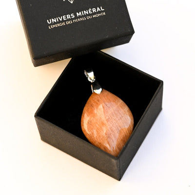 Pendentif en Pierre de Lune Orange | Univers Minéral